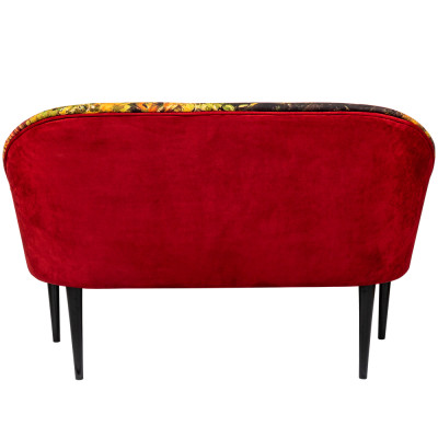 Диван двухместный из натурального бука красный с цветным принтом Impressionism in Art