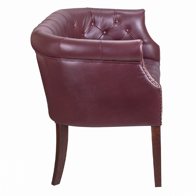 Диван из натуральной кожи на 4-х деревянных ножках из массива бука Chloe Leather Seating vine