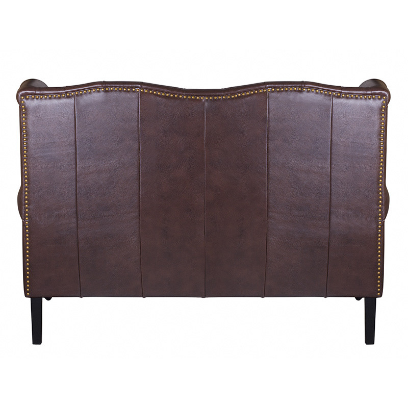 Диван из натуральной кожи на 4-х деревянных ножках из массива бука Thomas Seating brown