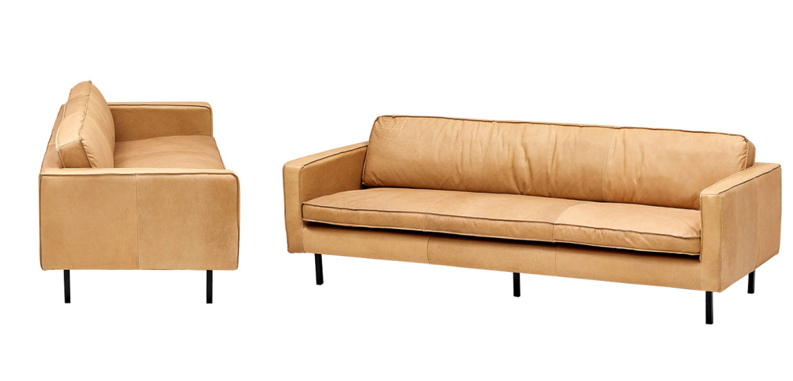 Диван кожаный Adrian Beige Leather Sofa