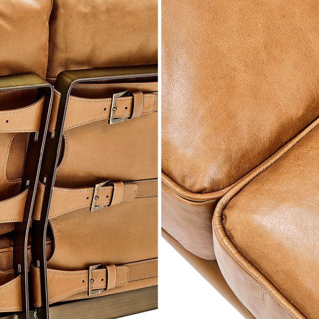 Диван кожаный Didier Beige Leather Sofa