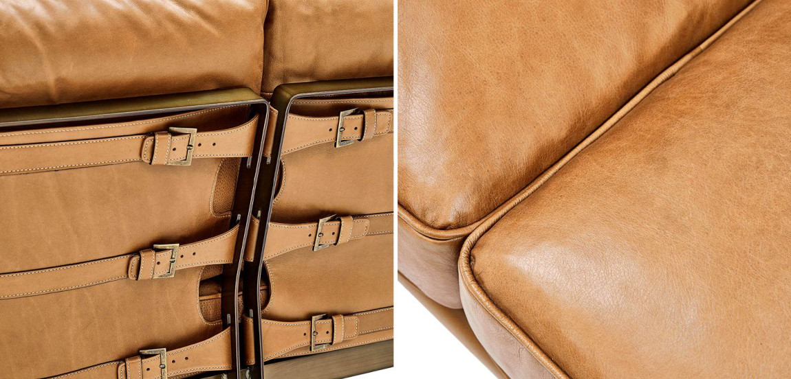 Диван кожаный Didier Beige Leather Sofa