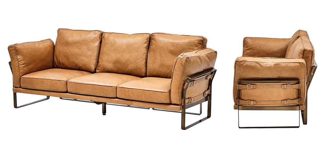 Диван кожаный Didier Beige Leather Sofa
