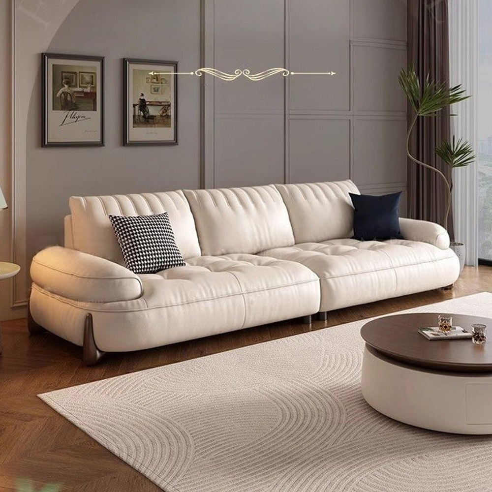 Диван кожаный с каркасом из массива дерева Furniture Medieval