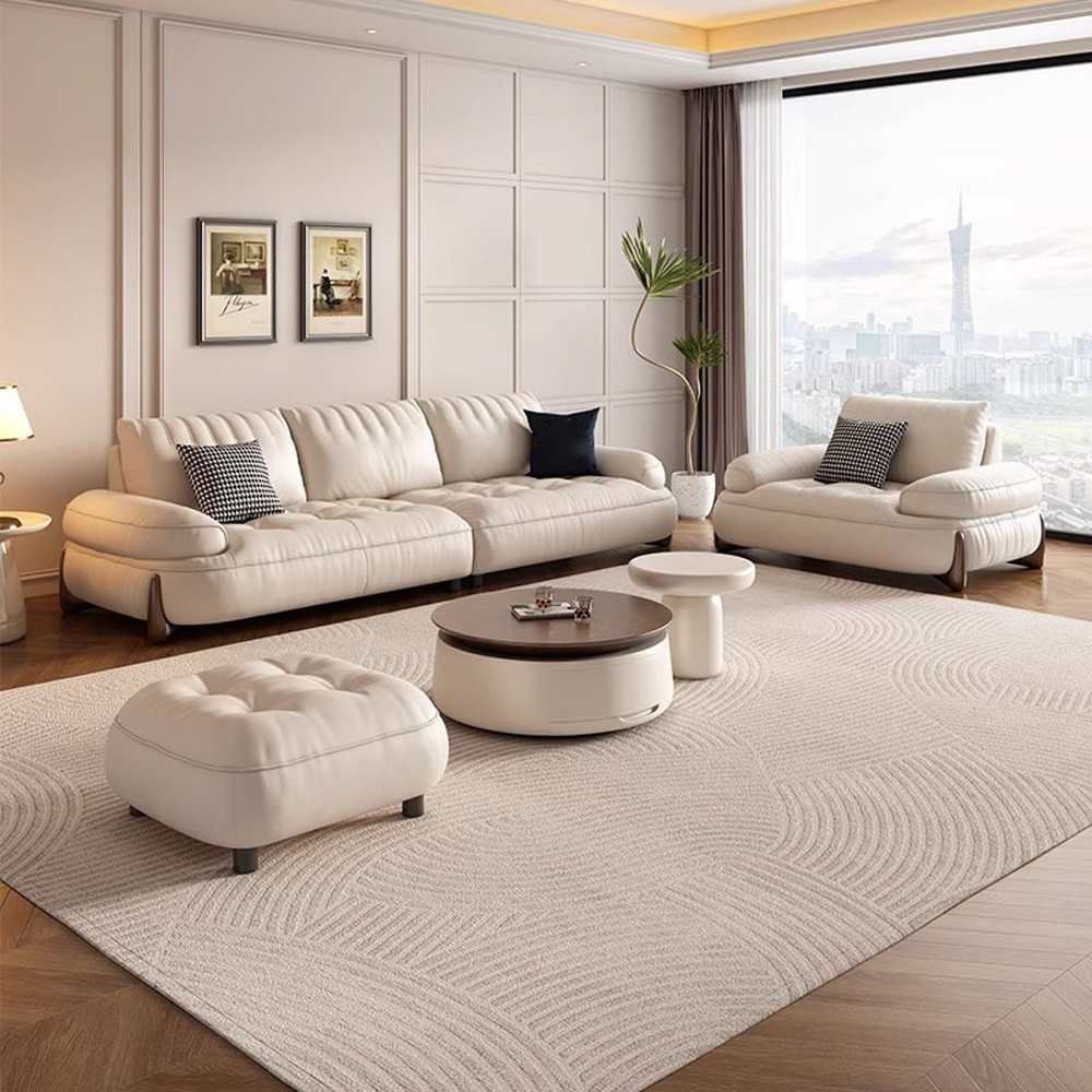 Диван кожаный с каркасом из массива дерева Furniture Medieval