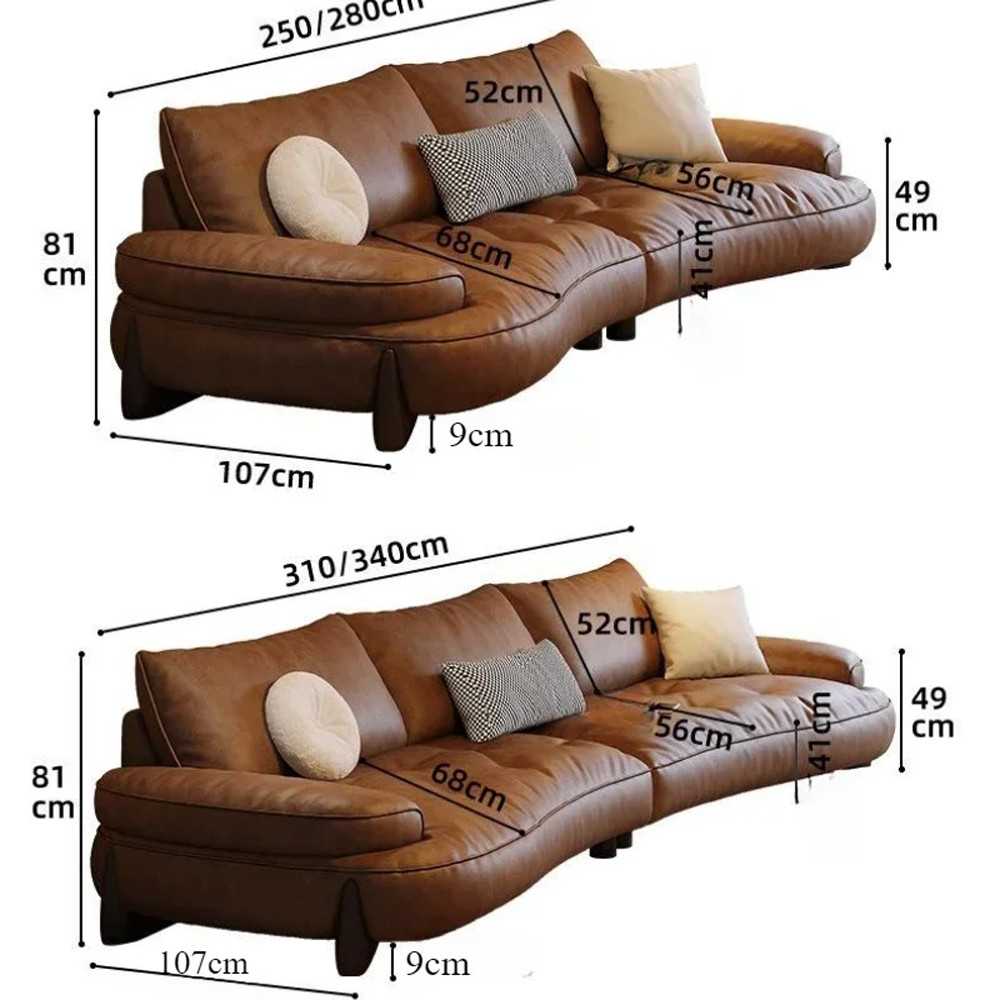 Диван кожаный с каркасом из массива дерева Medieval Furniture