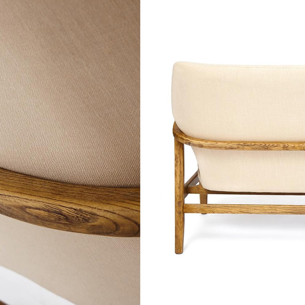Диван с каркасом из массива дерева Makeshift sofa beige