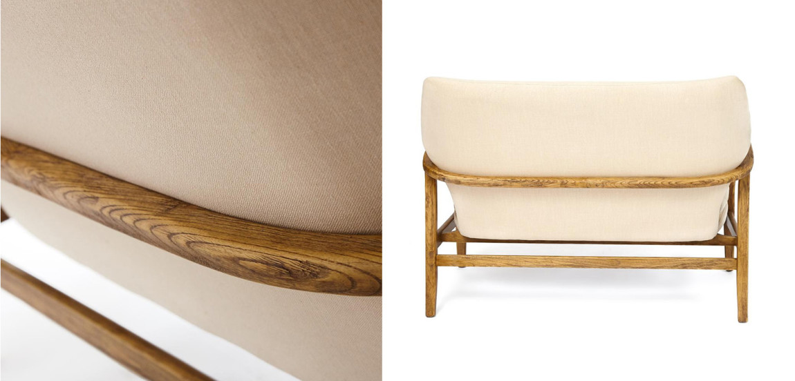 Диван с каркасом из массива дерева Makeshift sofa beige