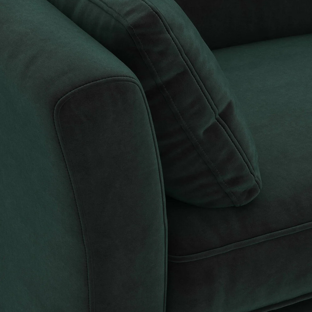 Диван с обивкой из велюра зеленый Gibbs Dark Green Sofa