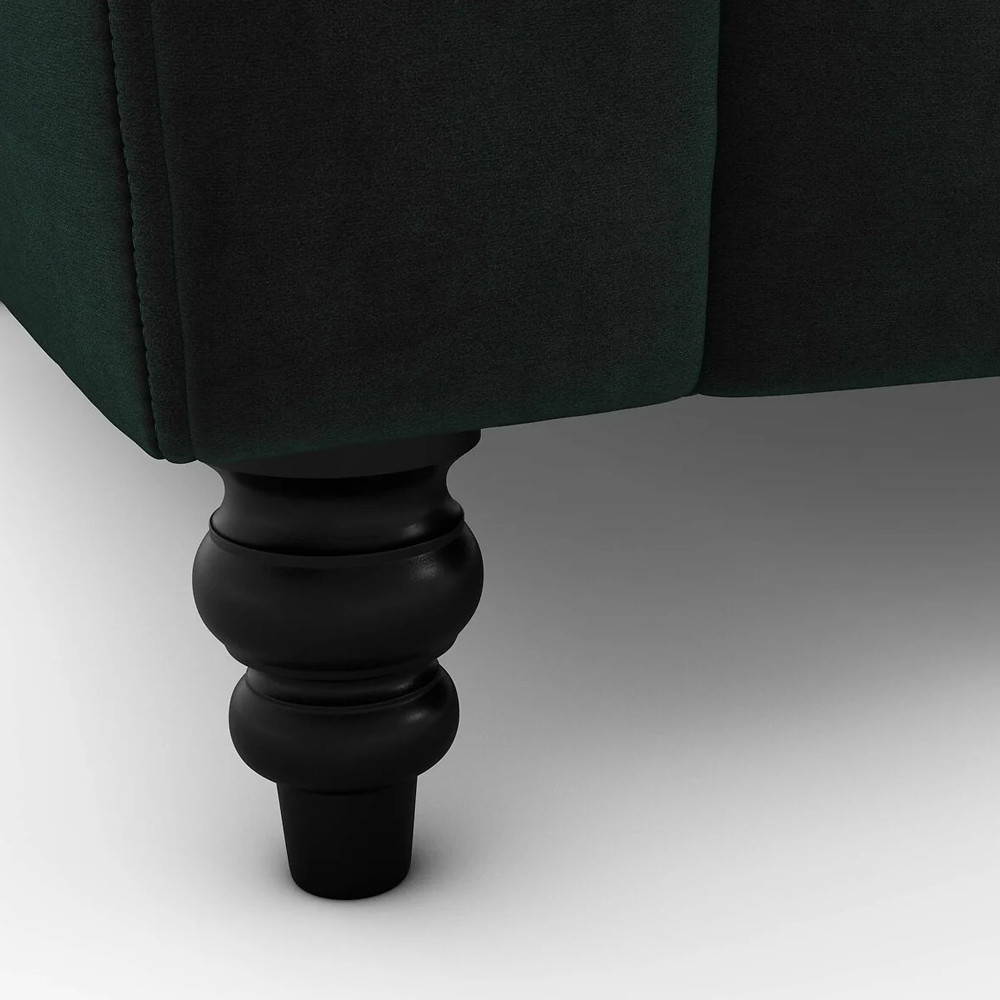 Диван с обивкой из велюра зеленый Gibbs Dark Green Sofa