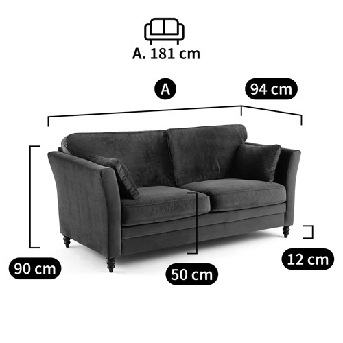 Диван с обивкой из велюра зеленый Gibbs Dark Green Sofa