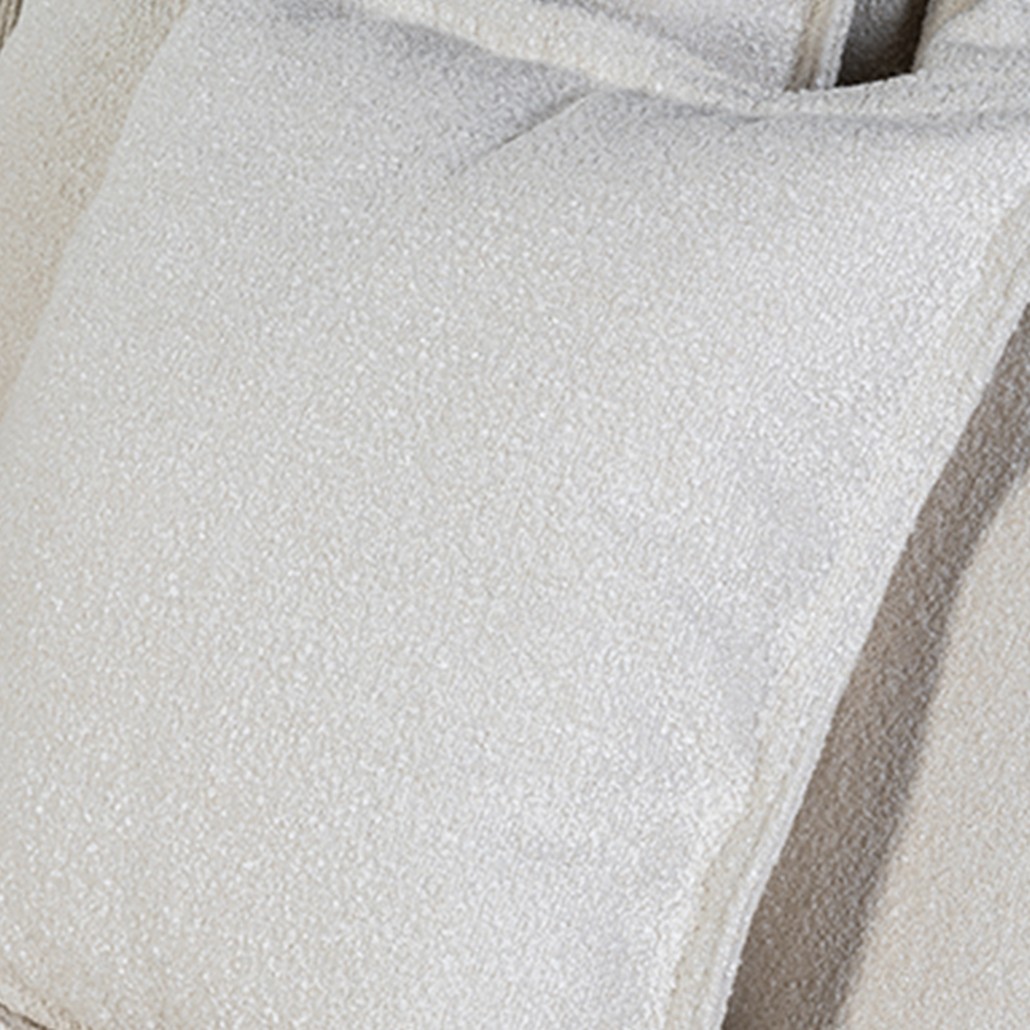 Диван с обивкой из ткани букле Salman Boucle White Sofa Белый