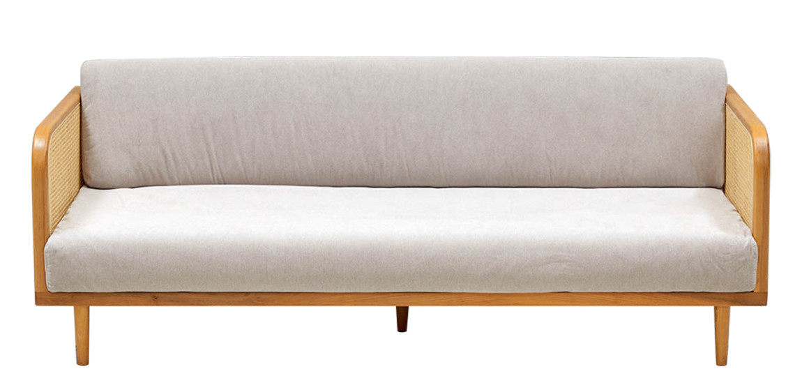 Диван с отделкой из ротанга Nava Rattan Decor Sofa Light