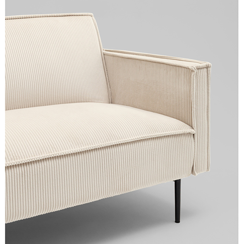 Диван современный вельветовый прямой Worcester Молочный