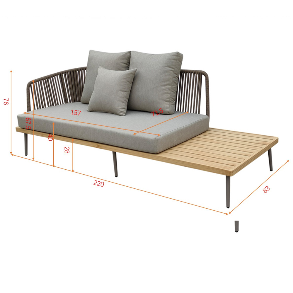 Диван трехместный уличный Street Comfort серый