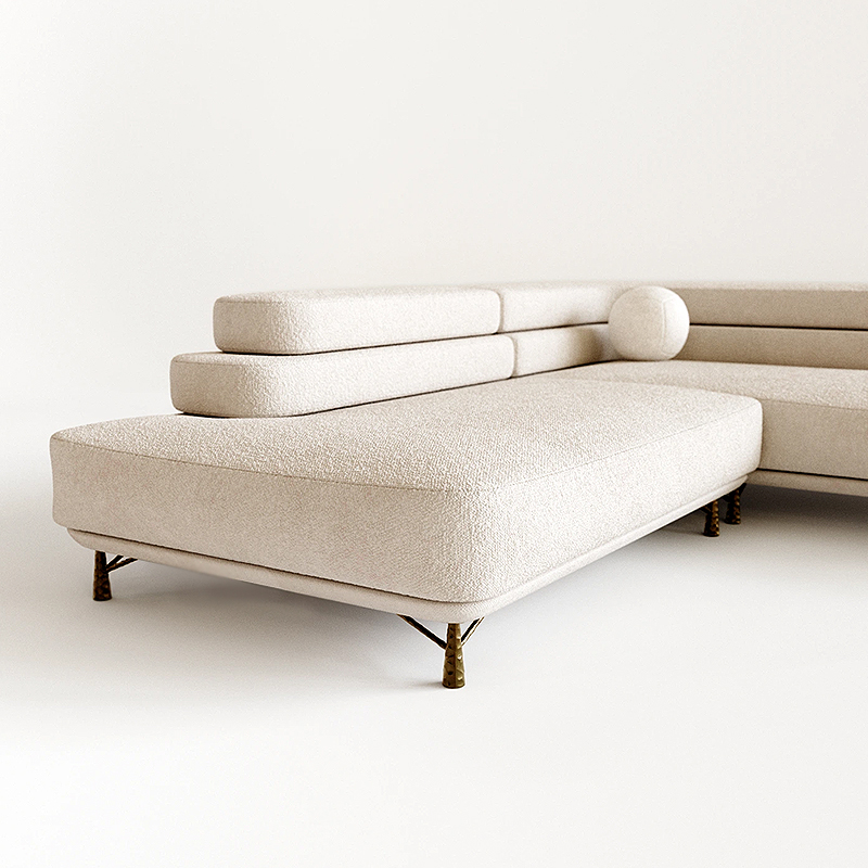Диван угловой Saint-Trope на ножках с обивкой букле