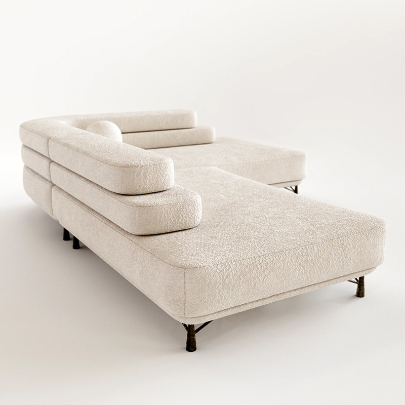 Диван угловой Saint-Trope на ножках с обивкой букле