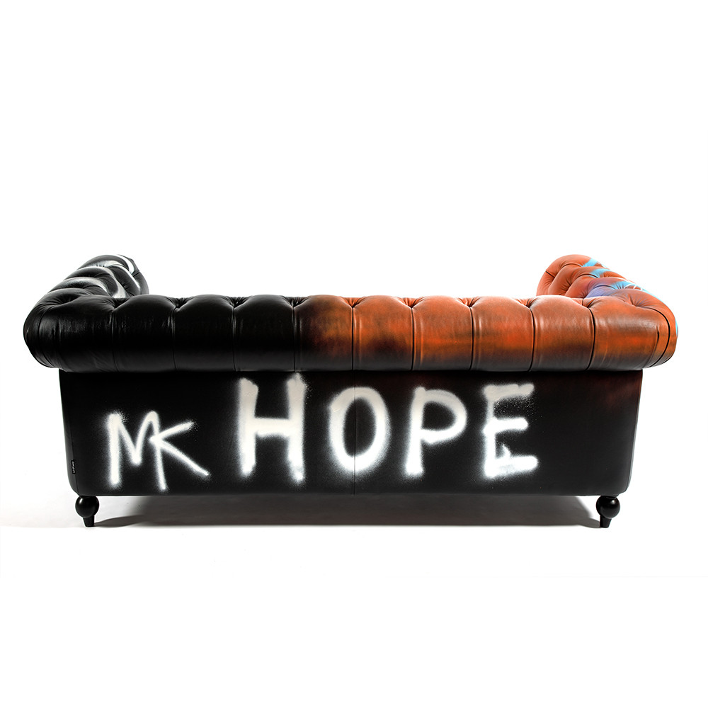 Диван Честерфильд граффити graffiti Orange Sofa натуральная кожа