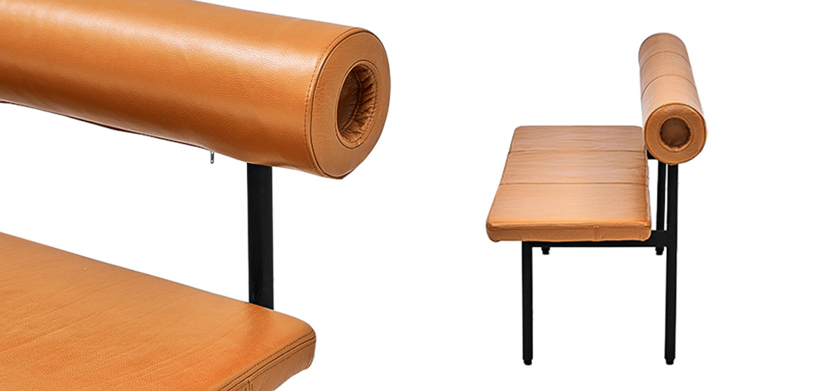 Диван-скамья с обивкой из натуральной кожи Timms Leather Sofa Bench