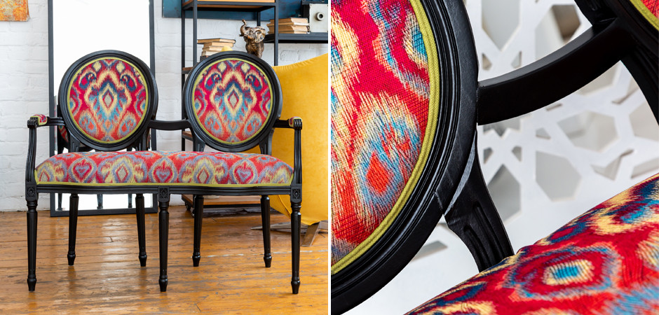 Диванетка Ikat Pattern Черная