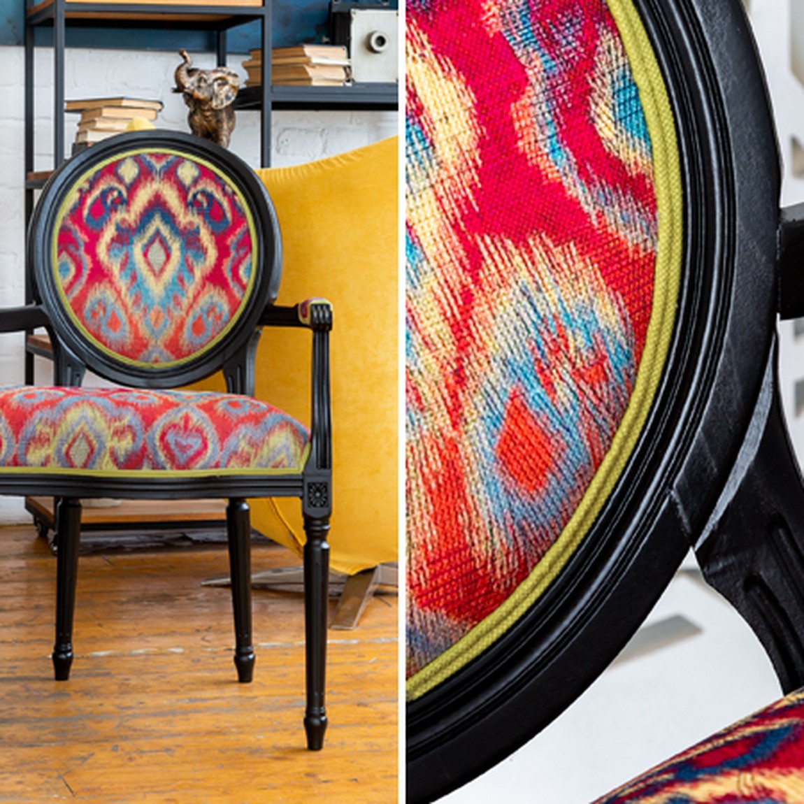 Диванетка Ikat Pattern Черная