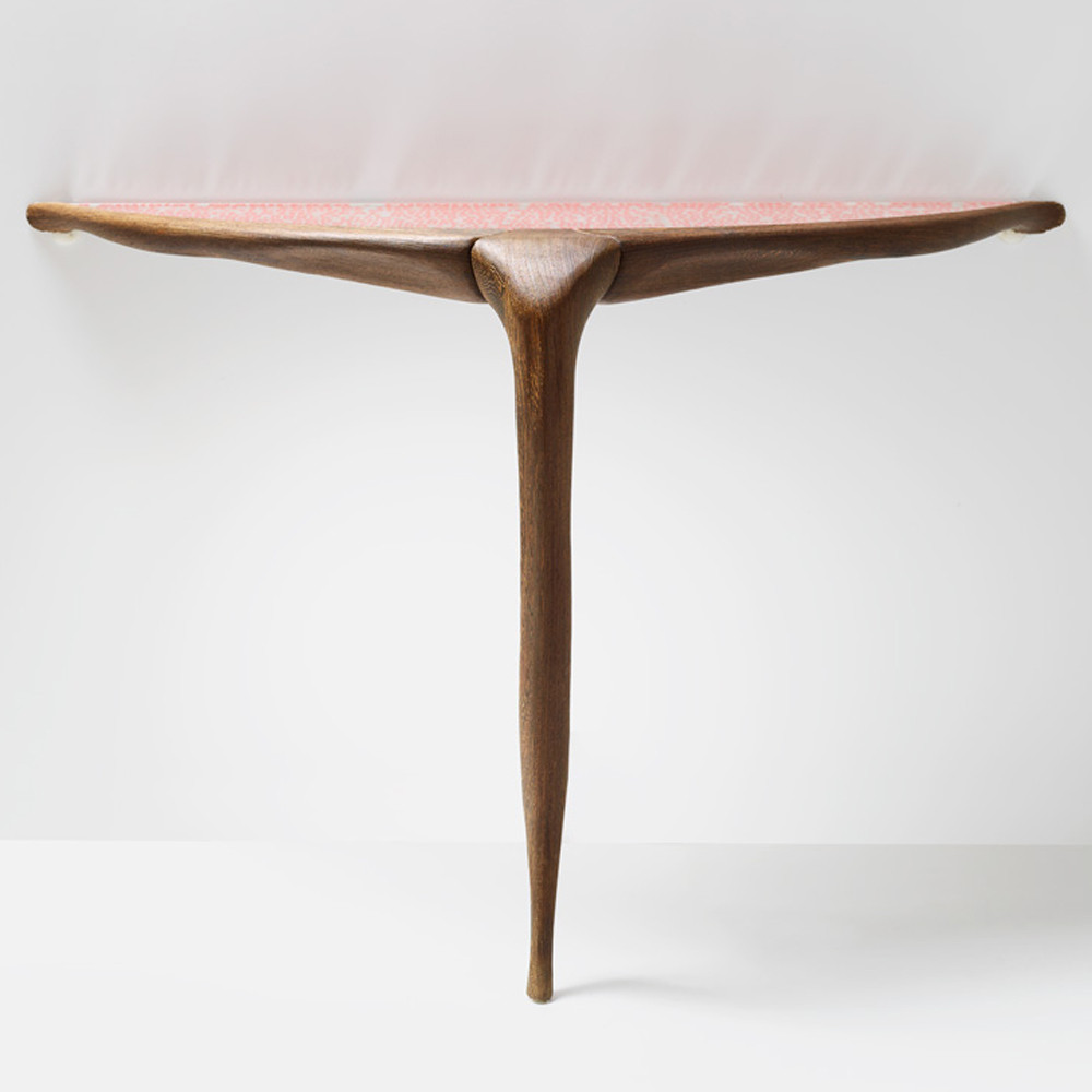 Дизайнерская консоль деревянная на одной ножке Poltronova Gallino Connsole Table