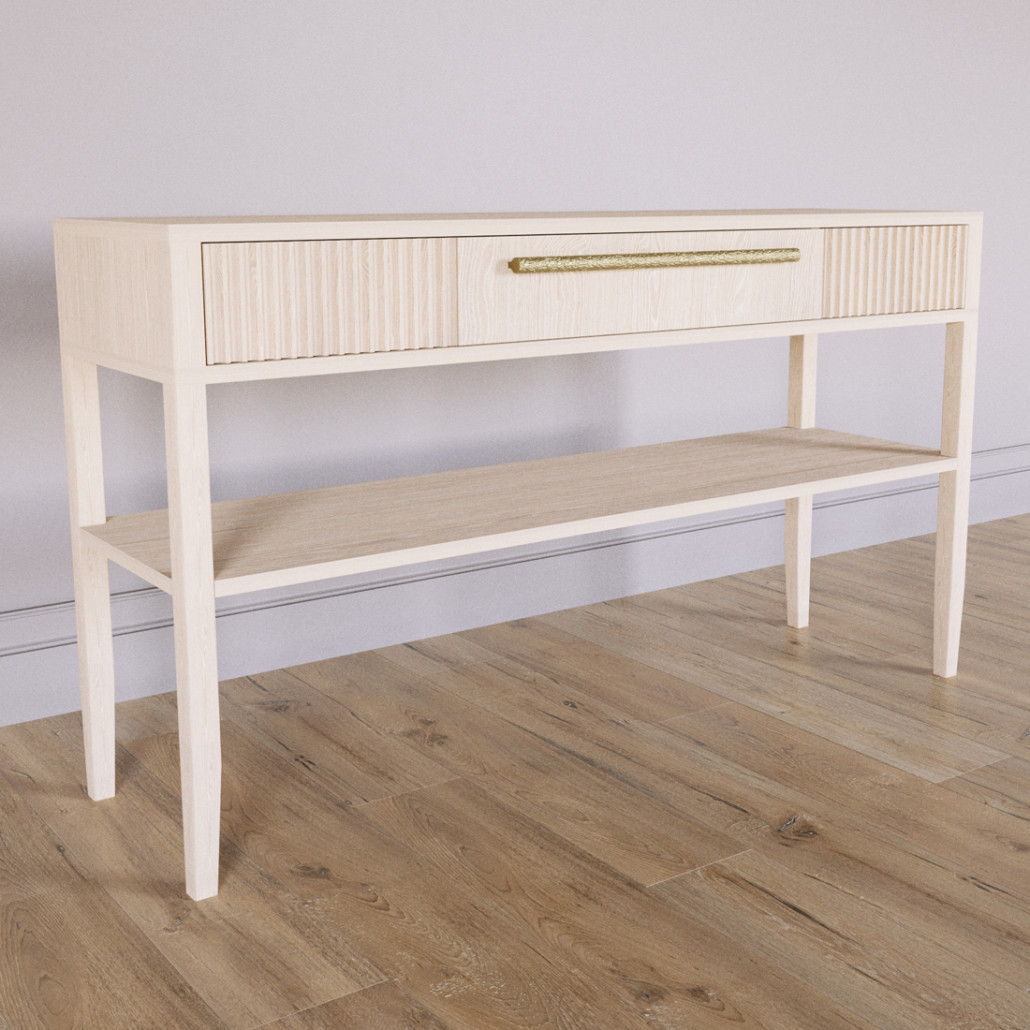 Дизайнерская Консоль с полкой и ящиком Primo Светлый дуб