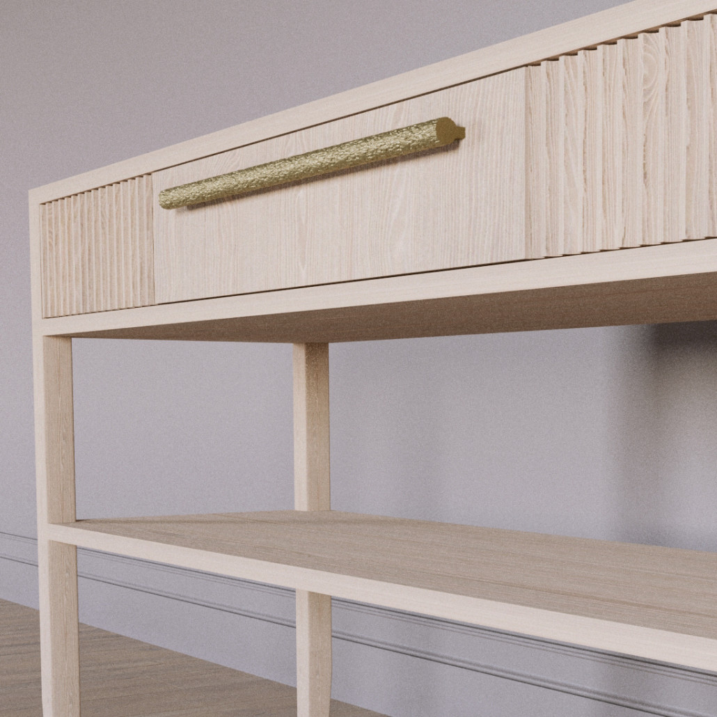 Дизайнерская Консоль с полкой и ящиком Primo Светлый дуб