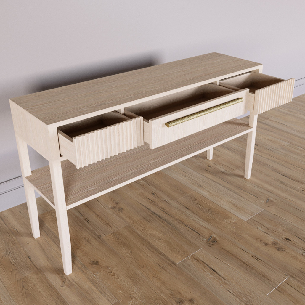 Дизайнерская Консоль с полкой и ящиком Primo Светлый дуб