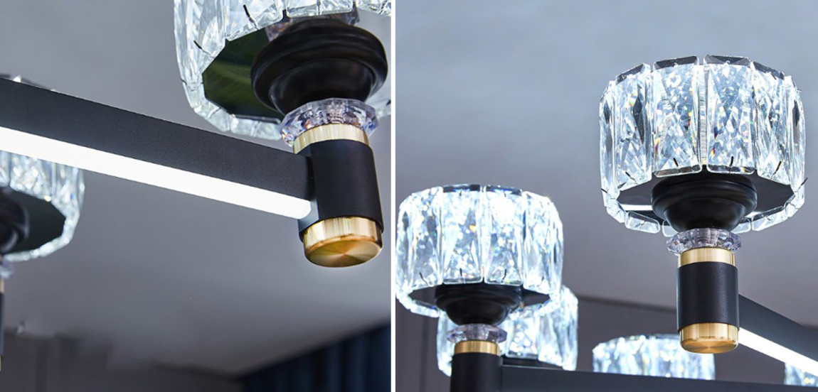 Дизайнерская Люстра 10 хрустальных плафонов Crystal Shades Chandelier