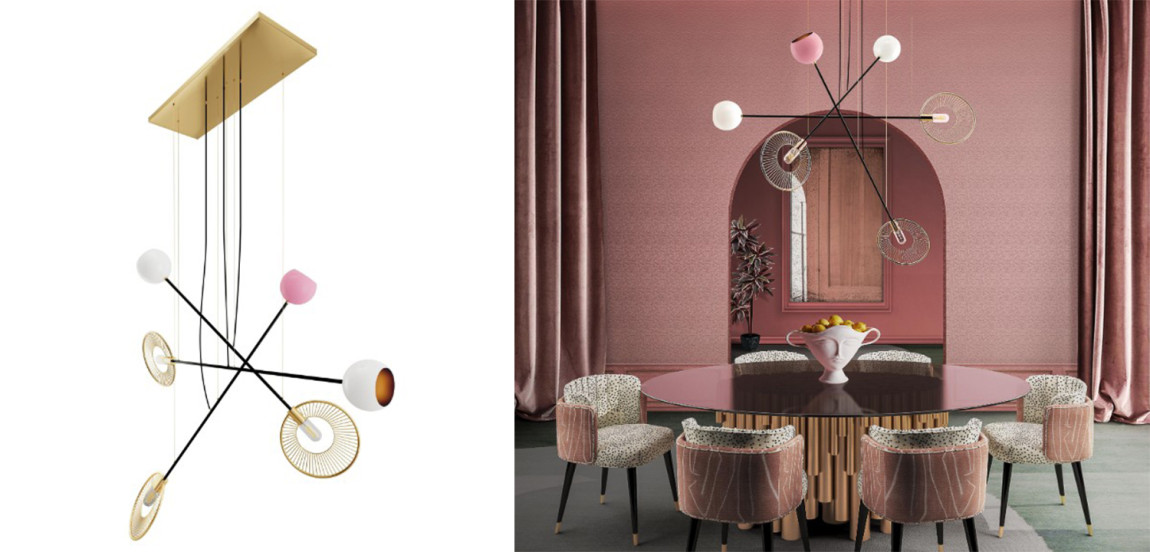 Дизайнерская Люстра Melrose Suspension Lamp Brass Aluminum Lacquered