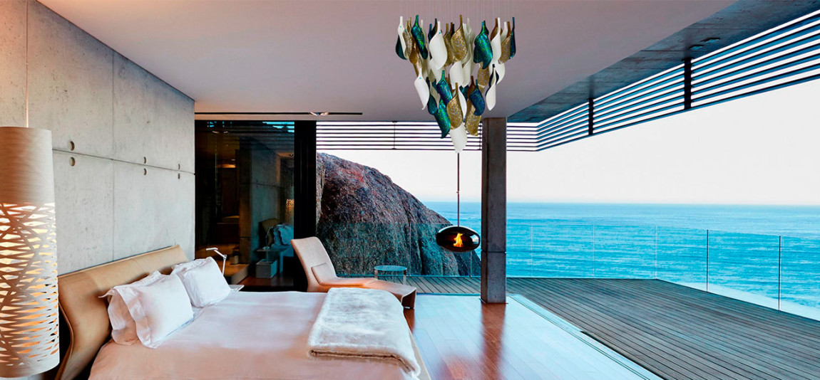 Дизайнерская люстра Turquoise Flower Petals высота 70 см