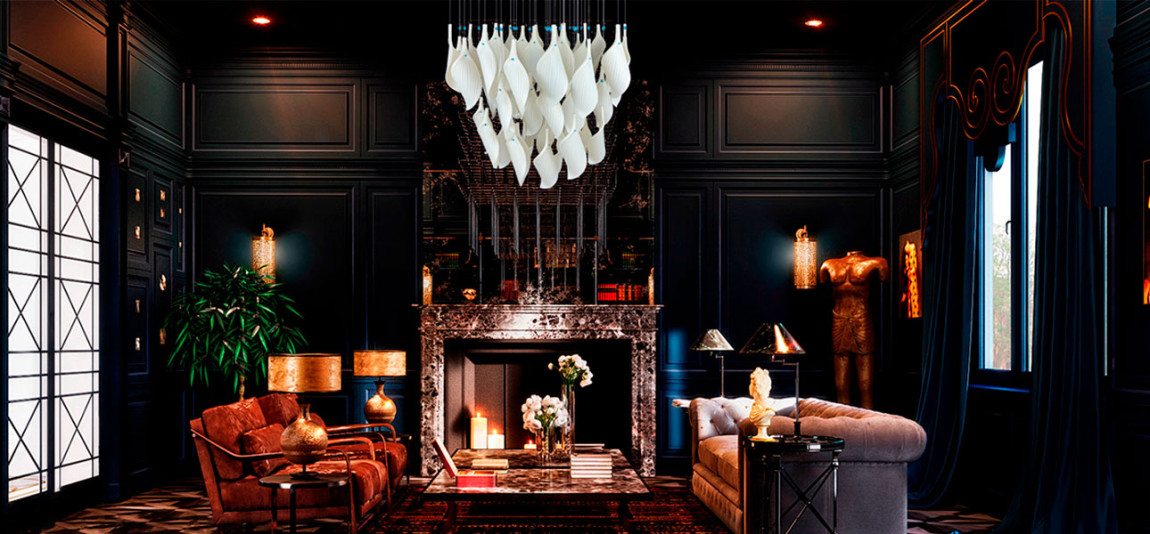 Дизайнерская люстра White Flower Petals высота 60 см