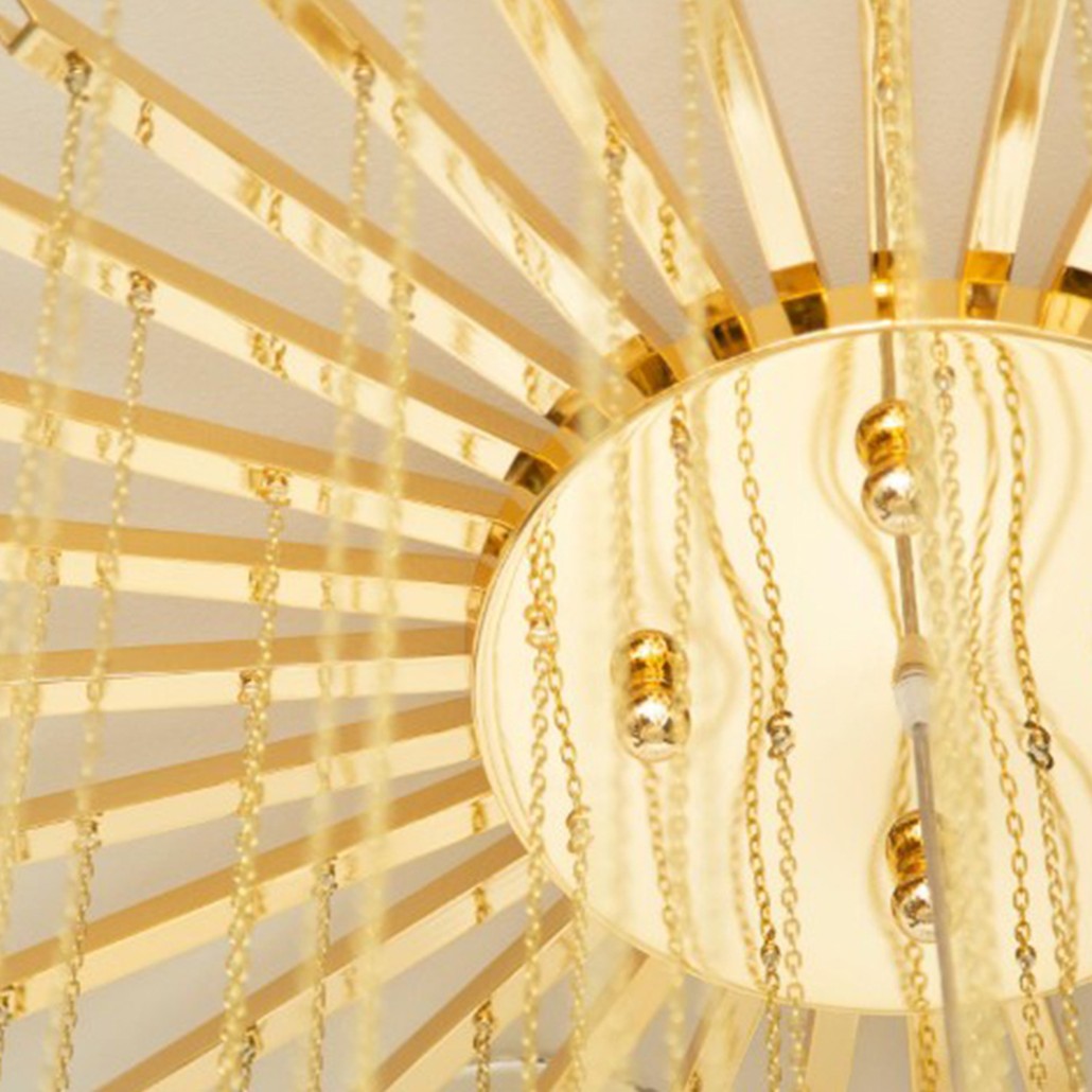 Дизайнерская Люстра Модерн середины ХХ века Flushmount Murano White Glass and Brass Ceiling Light