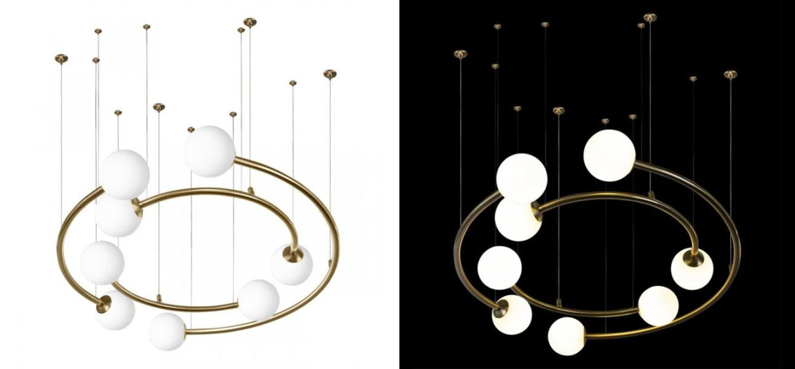 Дизайнерская Модульная Люстра PLANETARY two rings Gold 80 см