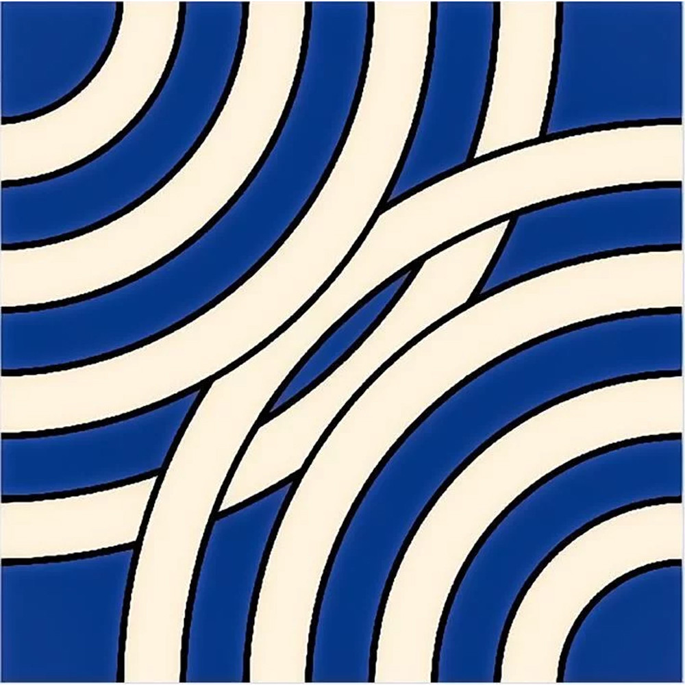 Дизайнерская плитка с узором Круги синяя