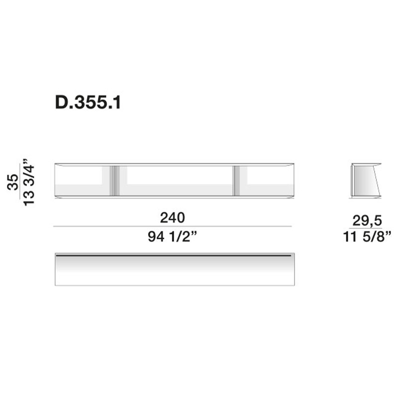 Дизайнерская подвесная полка Gio Ponti D.355.1 - D.355.2 Hanging Bookcase