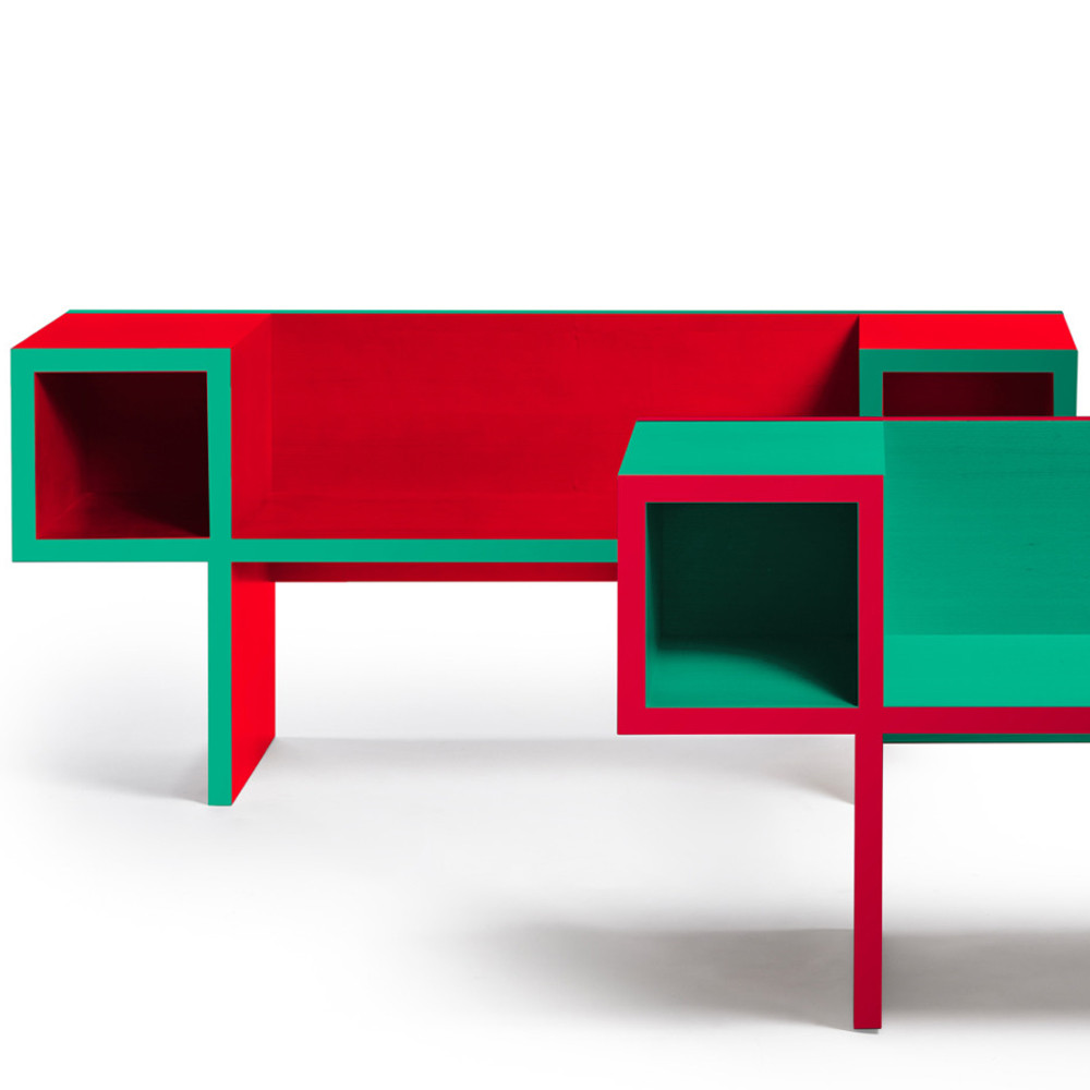 Дизайнерская разноцветная скамья Canton Bench