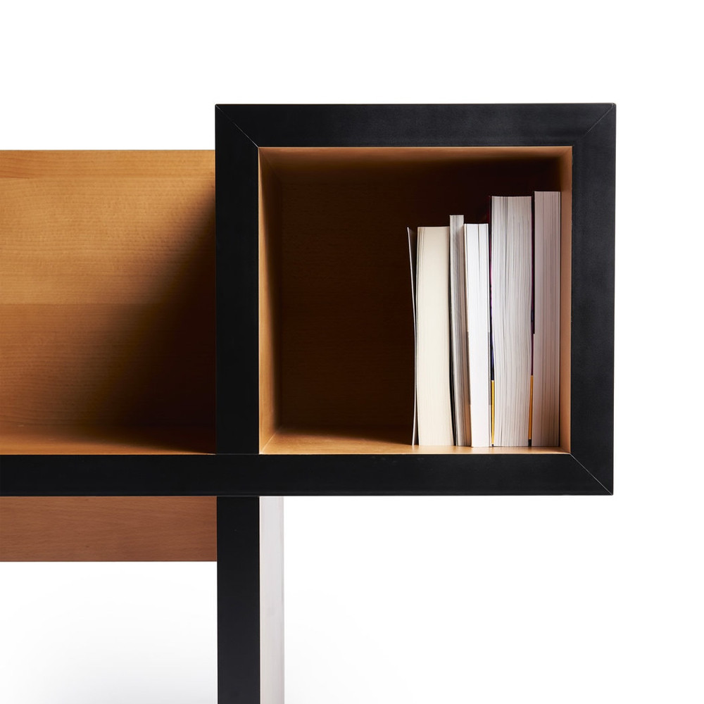 Дизайнерская скамейка  Canton  Beech and Black Bench