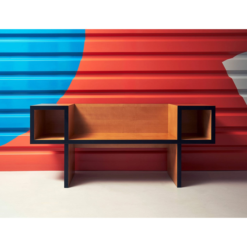 Дизайнерская скамейка  Canton  Beech and Black Bench