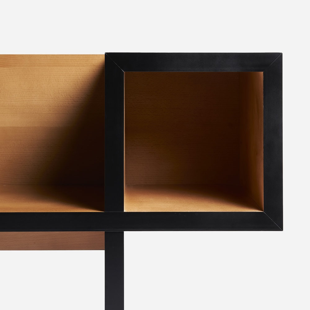 Дизайнерская скамейка Canton Beech and Black Bench