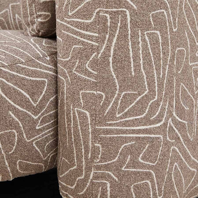 Дизайнерский двухместный диван с мягкими спинкой и подлокотниками светло-коричневый с принтом Madelaine Sofa Cocoa