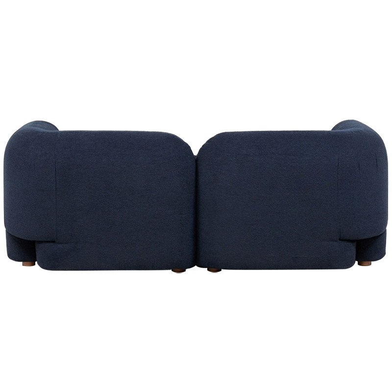 Дизайнерский двухместный диван с мягкими спинкой и подлокотниками синий Madelaine Sofa Blue