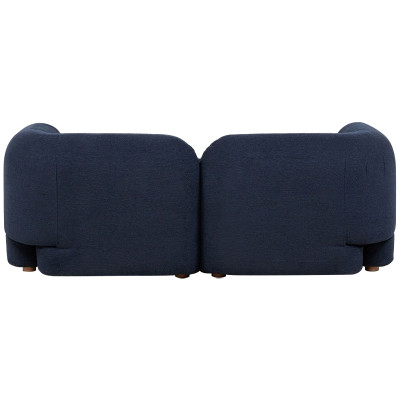 Дизайнерский двухместный диван с мягкими спинкой и подлокотниками синий Madelaine Sofa Blue