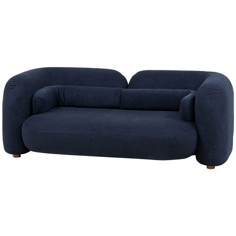 Дизайнерский двухместный диван с мягкими спинкой и подлокотниками синий Madelaine Sofa Blue