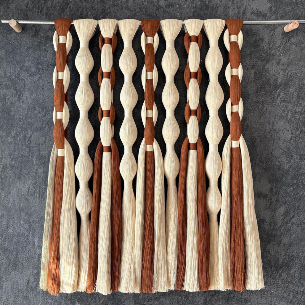 Дизайнерский Декор на стену с кисточками из хлопковых нитей wall panel Thread brushes