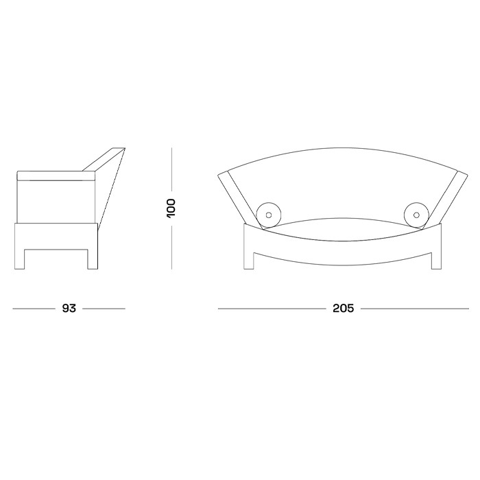 Дизайнерский диван с двумя подушками-валиками Poltronova Mitzi Sofa
