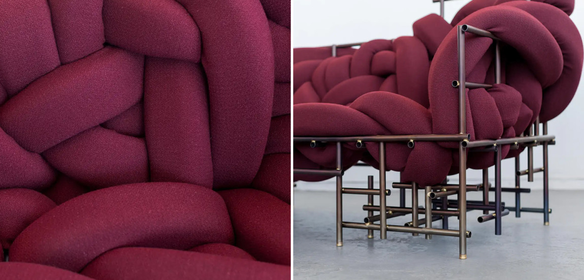 Дизайнерский Диван с плетеными трубами Lawless Sofa Evan Fay