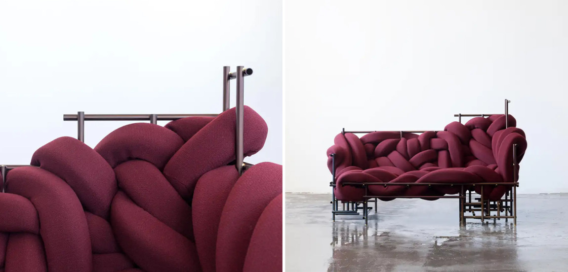 Дизайнерский Диван с плетеными трубами Lawless Sofa Evan Fay