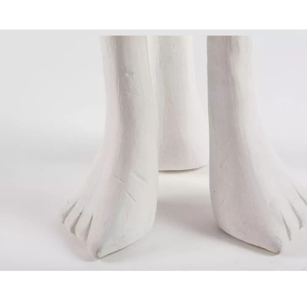 Дизайнерский журнальный стол белый на 3-х ножках в виде ступней African table